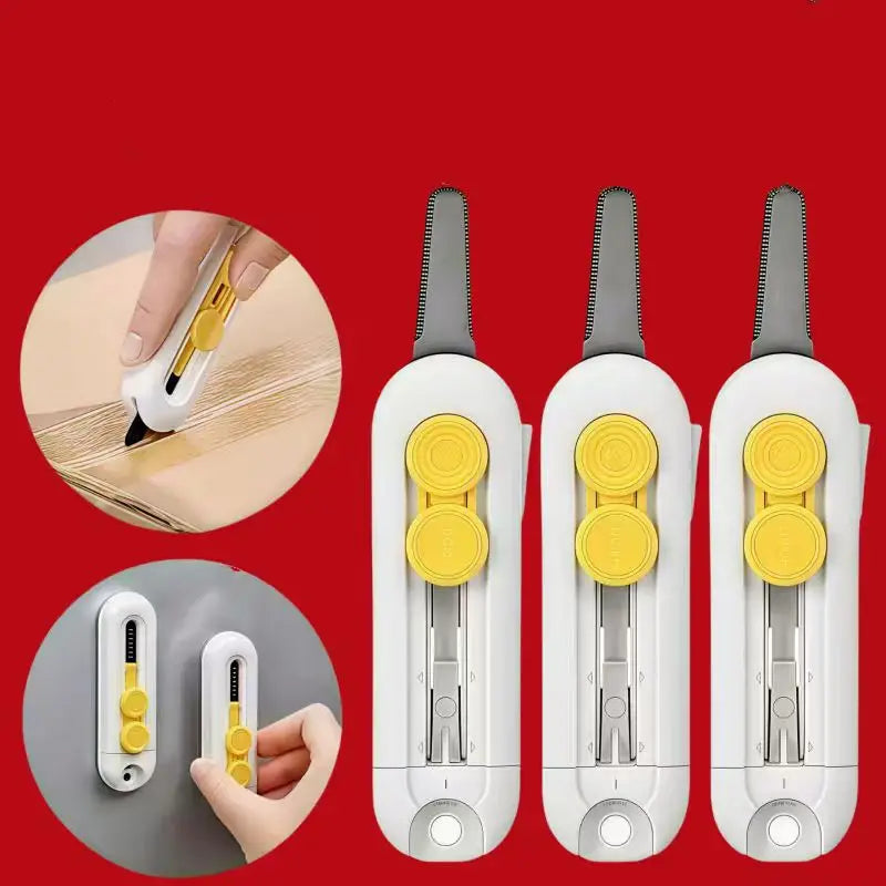 Magnetic Courier Opening Knife Multifunctional Portable Courier Unboxing Knives Retractable Self-locking Rebound Art Knife Tool