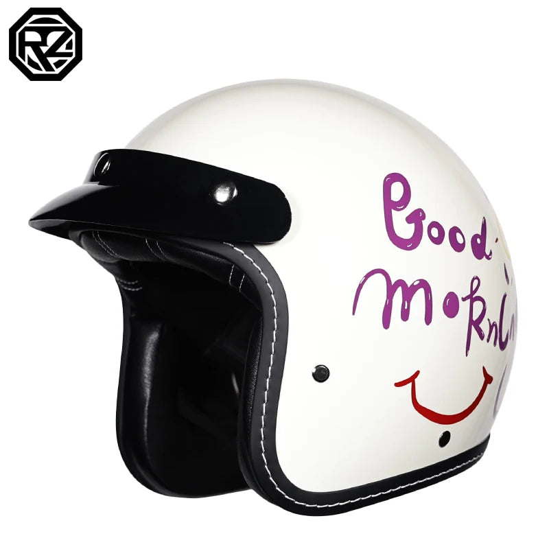 Vintage Motorcycle Helmet Hat 3/4 Open Half Helmet casque moto Four Seasons