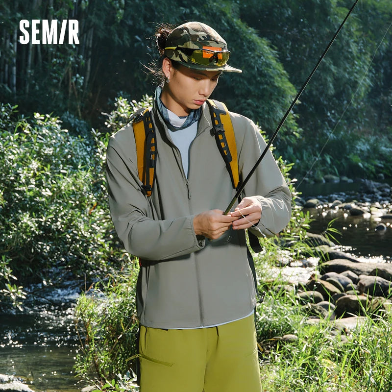 Semir Mens UV Jacket 2026 Elastic Stand Collar Cool Feeling Reflective Printed Outdoor Casual Soft