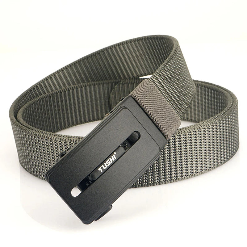 TUSHI Metal Automatic Buckle Nylon Tactical Belts For Men Adjustable Trousers Waistband Outdoor Sports Military Belt Quick Dry
