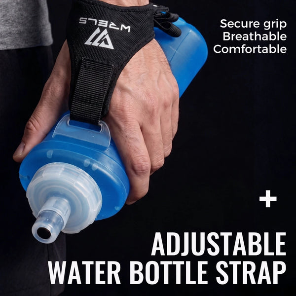 WRELS Sports Soft Water Bottle BPA Free Hydration Flask TPU Collapsible Squeeze Running Hiking Outdoor Marathon Handheld Kettle