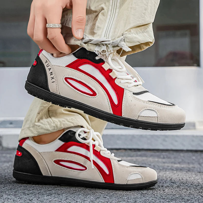 Men's flat casual sneakers Four Season new breathable light anti-slip comfort fashion outdoor walking sports running board shoes