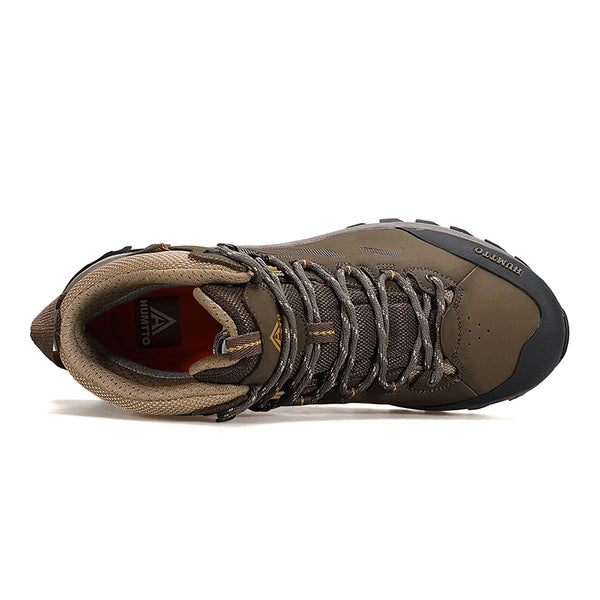HUMTTO Genuine Leather Outdoor Men's Sports Shoes Non-slip Hiking Shoes for Men Winter Safety Sneakers Breathable Trekking Boots
