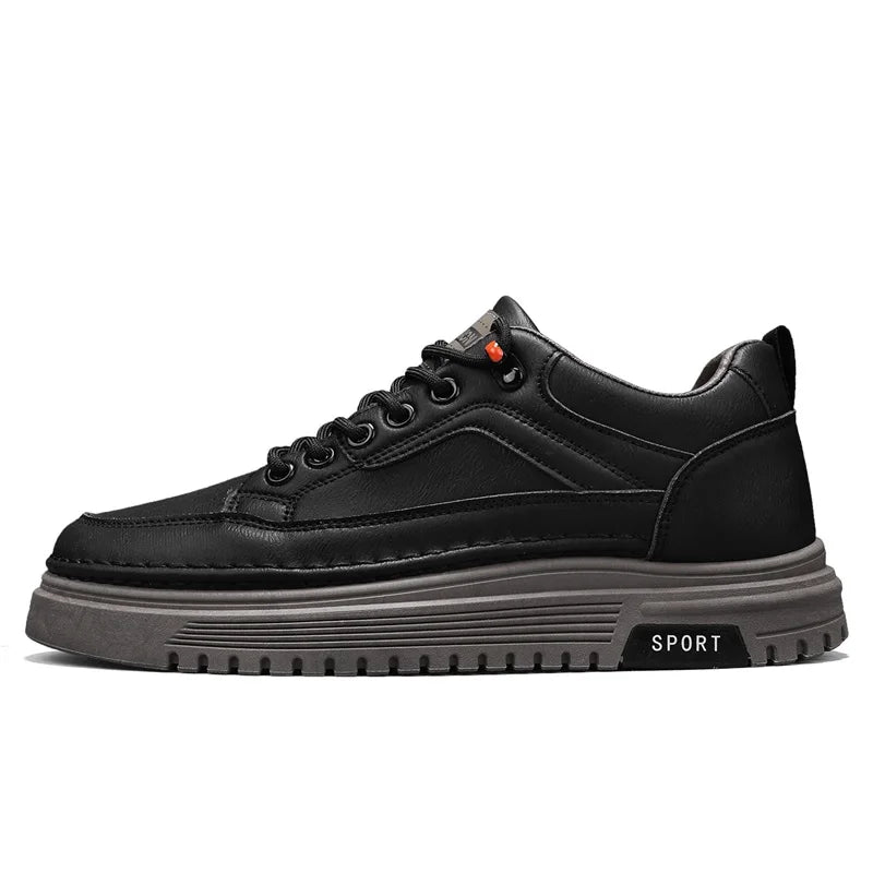 Students casual white shoes spring new soft-sole anti-slip comfort flat outdoor walking shoes men's thick-sole sports board shoe