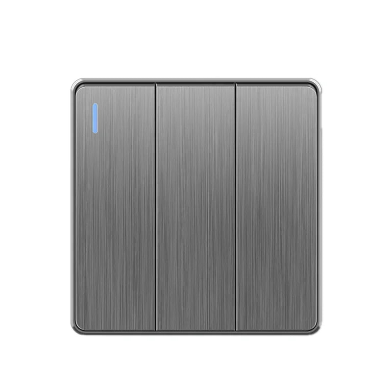 Nordic style large tilt plate grey 13A British standard electrical switch socket, universal wall dual socket with USB port 2.1A