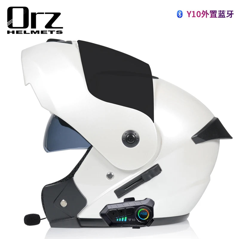 Bluetooth Motorcycle Full Face Helmet Men Women Safety Downhill Motocross Racing Modular Flip Up Helmet Casco Moto DOT Approved