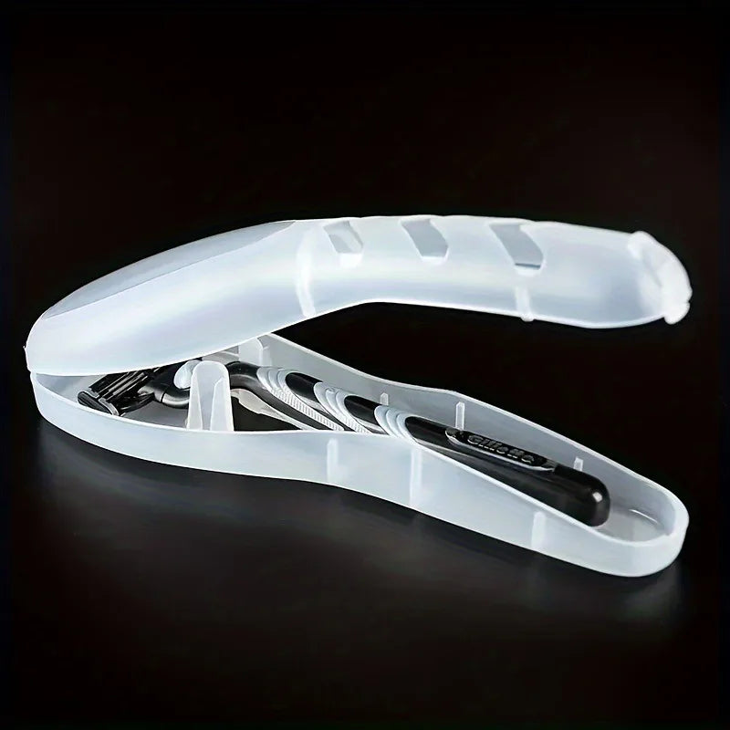 1/2pcs Transparent Dust-Proof Travel Shaver Case,Portable Toiletry Storage Organizer for Razor,Compact and lightweight design.