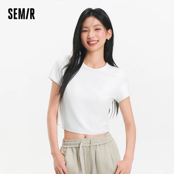 អាវយឺតស្ត្រី Semir ស្រូបយកសំណើម ស្ងួតរហ័ស ការពារកាំរស្មីយូវី ទំហំតូច រដូវក្តៅ ឆ្នាំ២០២៦ ស្ទីលធម្មតា ស្លីម ទន់ មានផាសុកភាព អាវធំ