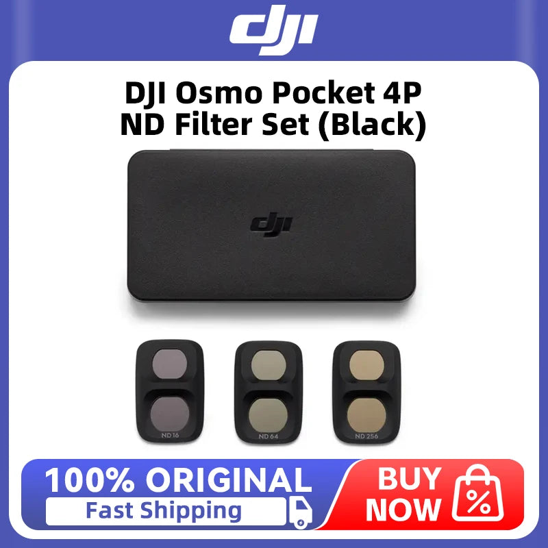 DJI Osmo Pocket 4P ND Filter Set (Black) ND16, ND64, and ND256 filters to adapt to different lighting conditions.