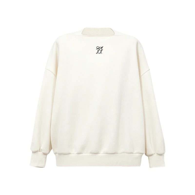 Amii Women's Oversize Sweatshirt Long Sleeve Letter Graphic Drop Shoulder Casual Loose Tops 2026 Autumn Female Clothing 12623134