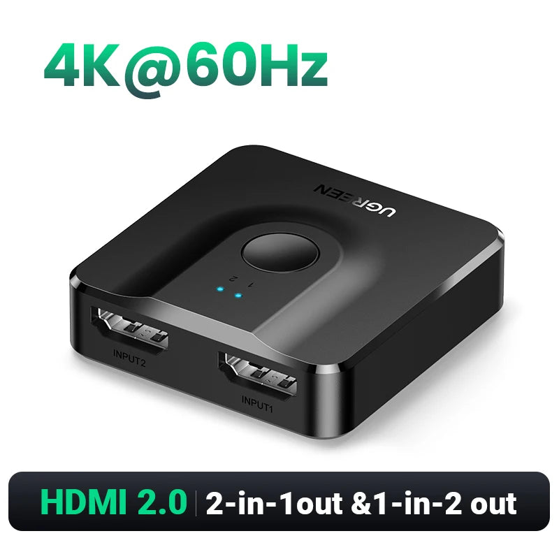 UGREEN HDMI Splitter 3D 4K for Xiaomi Mi Box Bi-directional HDMI -compatible Switcher for Xbox PS4 TV Box Splitter HDMI Switcher