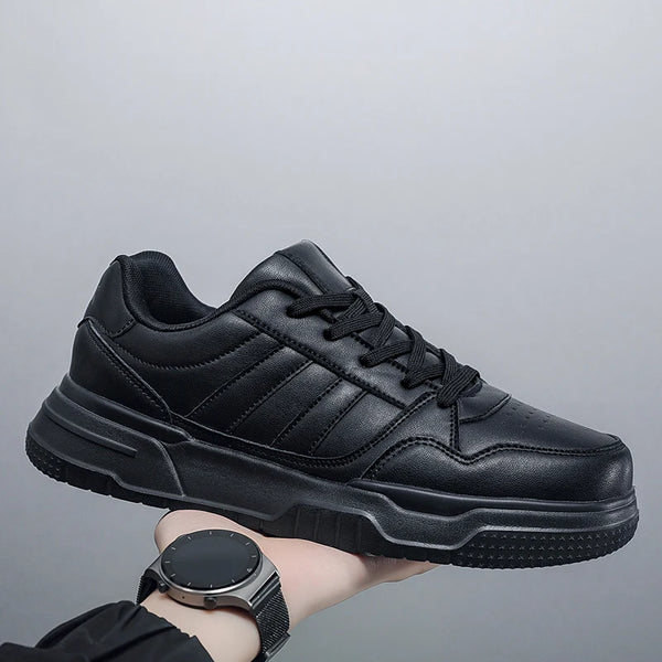 Mens Pure White Leather Sneakers Big Size 49 50 51 52 Fashion Flat Sports Skateboarding Shoes Casual Supporting Dropshipping
