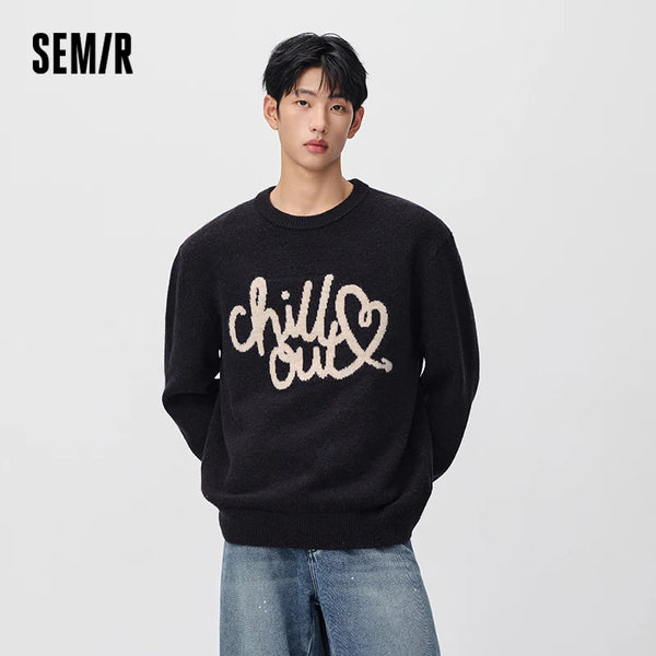 អាវយឺតប៉ាក់ Semir សម្រាប់បុរស រចនាបថទំនើប សាច់ក្រណាត់ទន់ Jacquard កមូល ឆ្នាំ២០២៦ សម្លៀកបំពាក់រដូវរងាថ្មីប្រចាំថ្ងៃ រចនាបថធម្មតាសម្រាប់ទីក្រុង