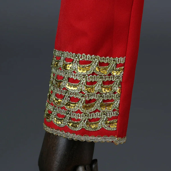 Spanish Men's Three-Piece Bullfighter Costume Set with Fringe Accents, European Court Stage Performance Costume.