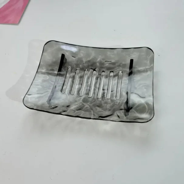 Glacier Pattern Self-Draining Soap Dish-Plastic Resin Bathroom Holder,Enhance bathroom decoration products，Decorative soap dish