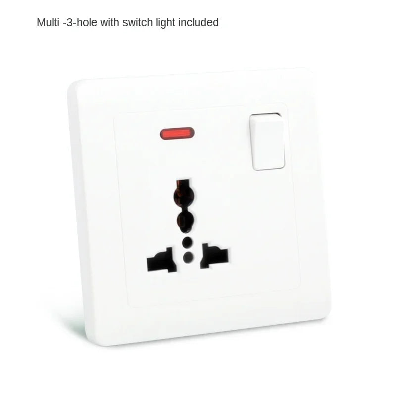 Depoguye UK standard socket panel double 13A with switch double usb one-opening multifunctional eight-hole white wall socket