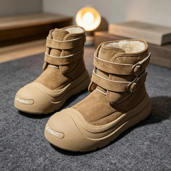 Men women's fashion casual snow boots winter new warm plush high-top cotton boots couple outdoor non-slip comfort walking boots
