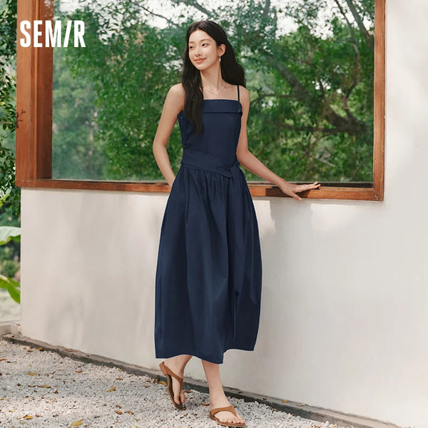 រ៉ូបស្ត្រី Semir រាង Bowknot រាងជាបំពង់ រចនាប័ទ្មបារាំង រ៉ូបរដូវក្តៅឆ្នាំ ២០២៦ ឆើតឆាយ