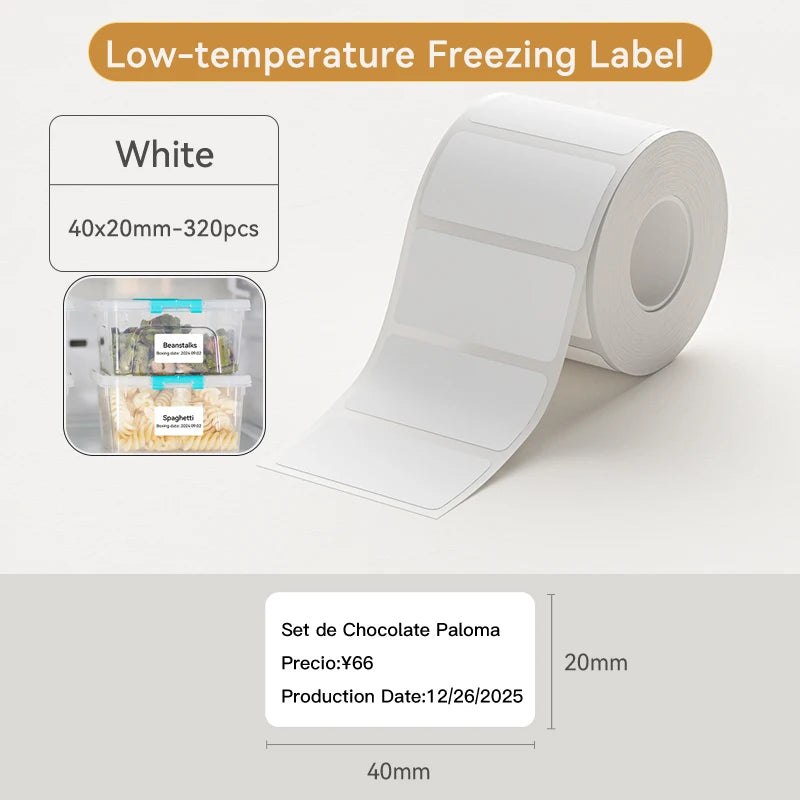 1 Roll NIIMBOT White/Cold Thermal Adhesive Label for B1 B21 B3S B31 B4 Anti-Oil Tear-Resistant Price Tag Home Bussiness Use