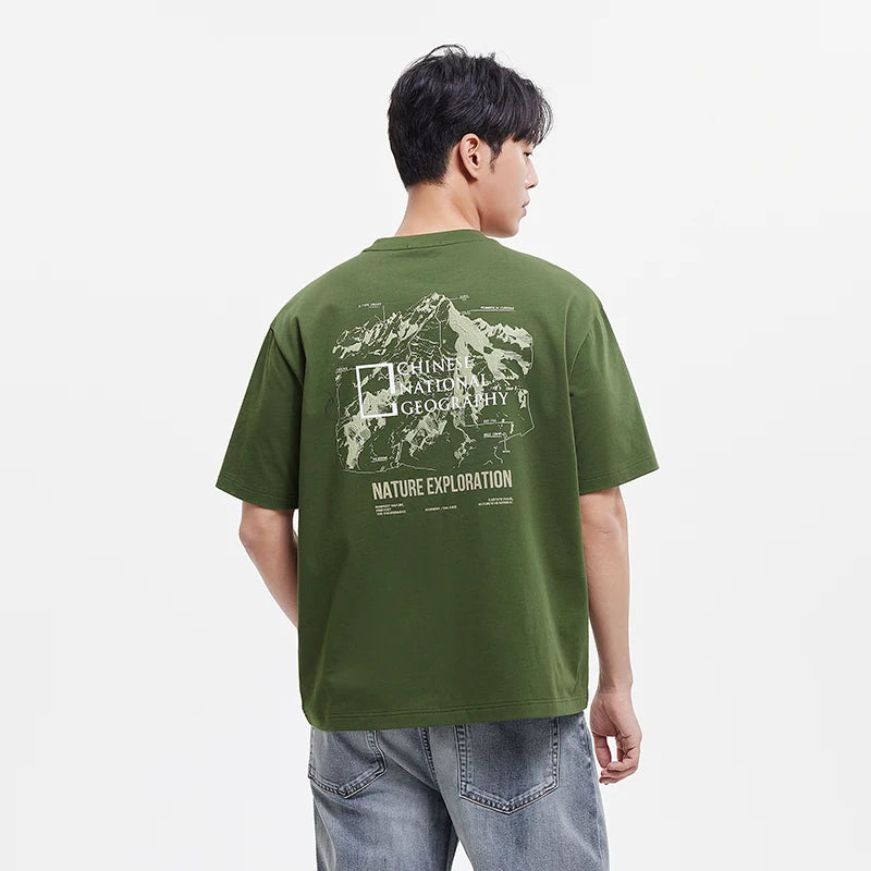 Semir Mens Tshirt 2026 Pure Cotton Knitted Couple Style Outdoor Printed Casual Soft Daily Wear