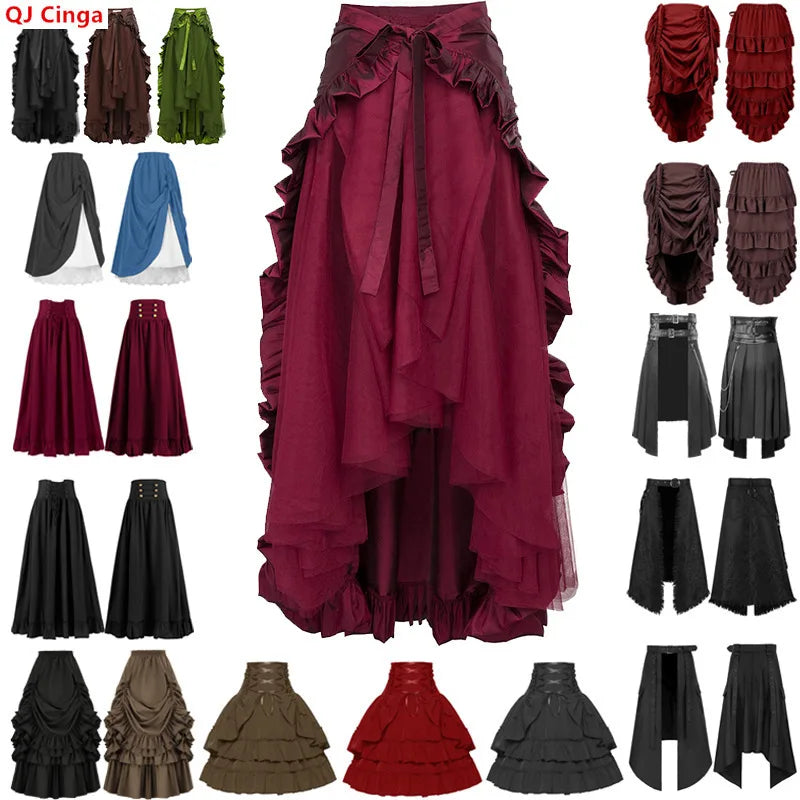 European and American Retro-Style Women's Red Fitted Midi Skirt—Perfect for Parties, Dancing, or Cosplay. 2026-2027