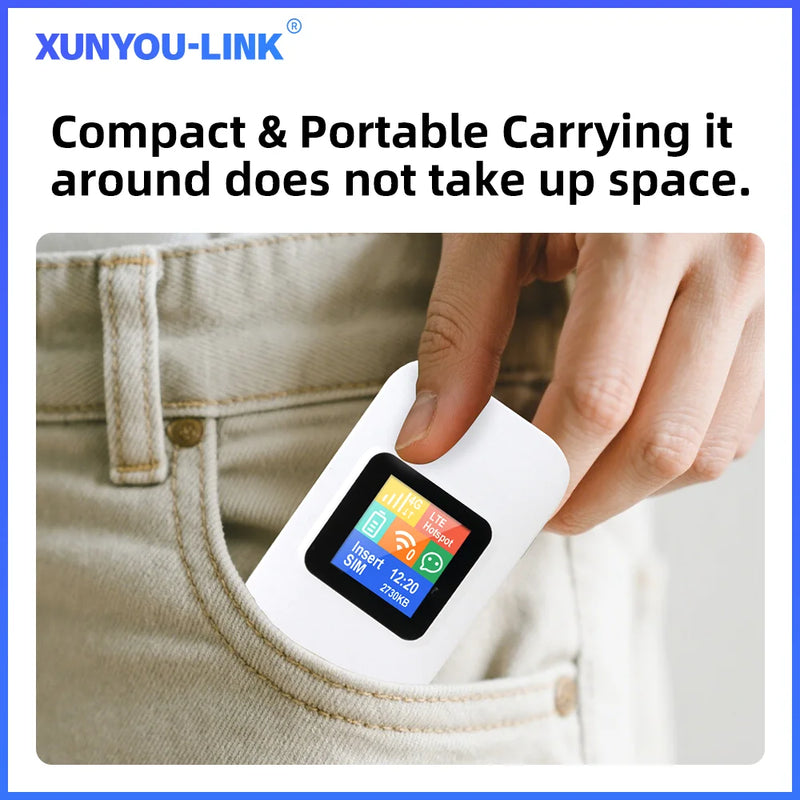 XUNYOU-LINK 4G+ WIFI 6 LTE Cat 6 Mobile WiFi Router Portable Hotspot with 3000mAh Battery High-Speed Internet Pocket WiFi Modem