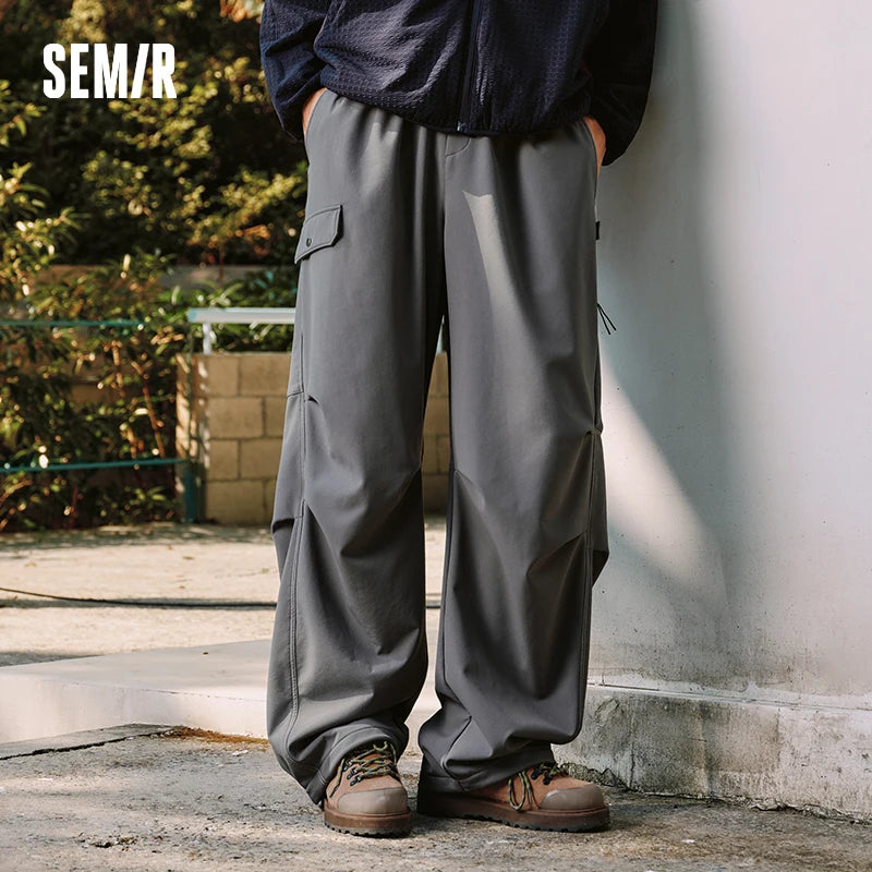 Semir Parachute Pants Loose Fit Men 2025 Winter Curved Leg Sporty Outdoor Casual Comfortable Trendy Bottoms