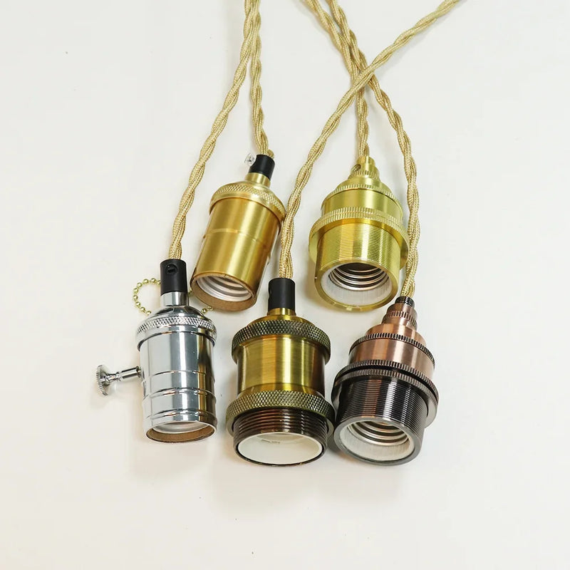 ចង្កៀងព្យួរ LED បែប Vintage ជើងទ្រចង្កៀង E26 E27 រន្ធដោត 110V 220V ចង្កៀង E27 សម្រាប់គ្រឿងបន្ថែមចង្កៀងព្យួរបែប Retro DIY