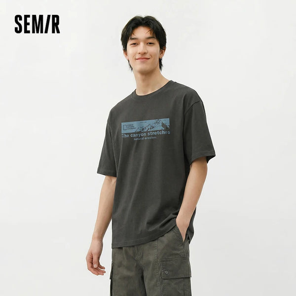 អាវយឺតបុរស Semir ឆ្នាំ ២០២៦ បោះពុម្ពនៅខាងក្រៅ ប៉ាក់ទាន់សម័យ ងាយស្រួលប្រើ រចនាប័ទ្មធម្មតា ទន់ ពាក់ប្រចាំថ្ងៃ