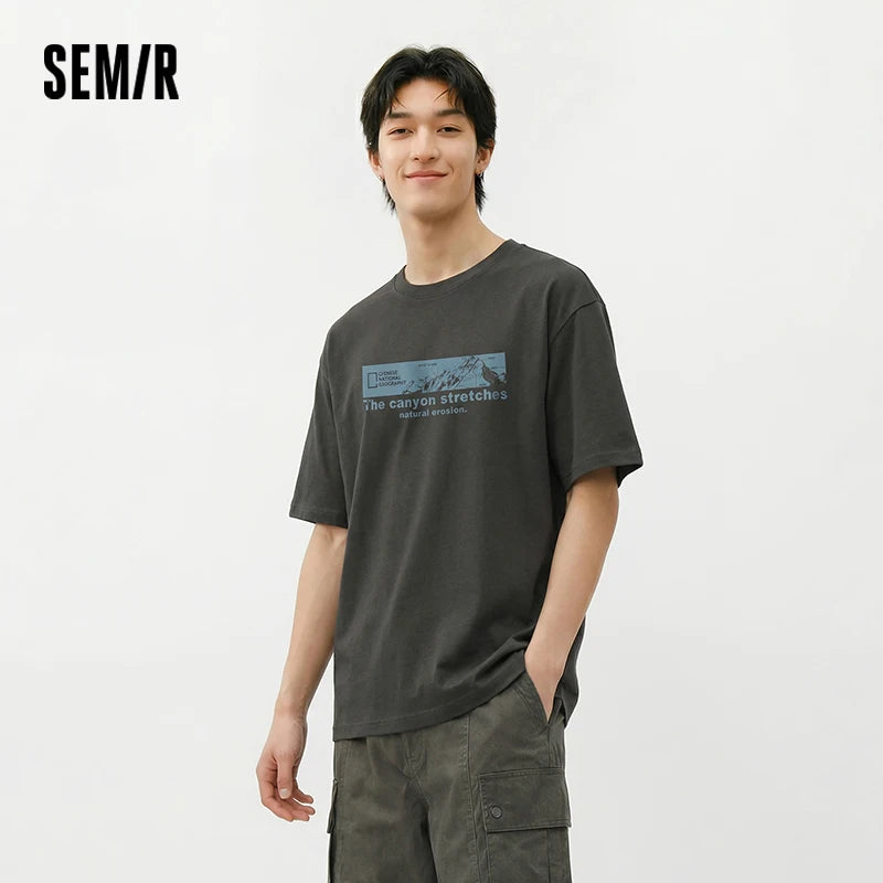 Semir Mens Tshirt 2026 Outdoor Printed Knitted Trendy Versatile Casual Style Soft Daily Wear