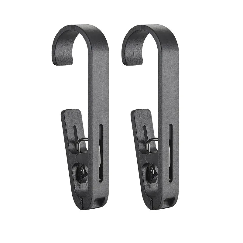 2pcs Heavy Duty Plastic Clothes Pins Towel Clips with S Hooks Multipurpose Laundry Hanging Clips for Home Apparel Store.