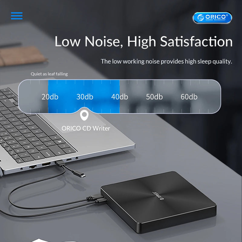 ORICO 100GB Blu-ray Portable BD CD Player CD-ROM Player CD Burner Writer Reader for PC Laptop Windows blu ray Player 4K