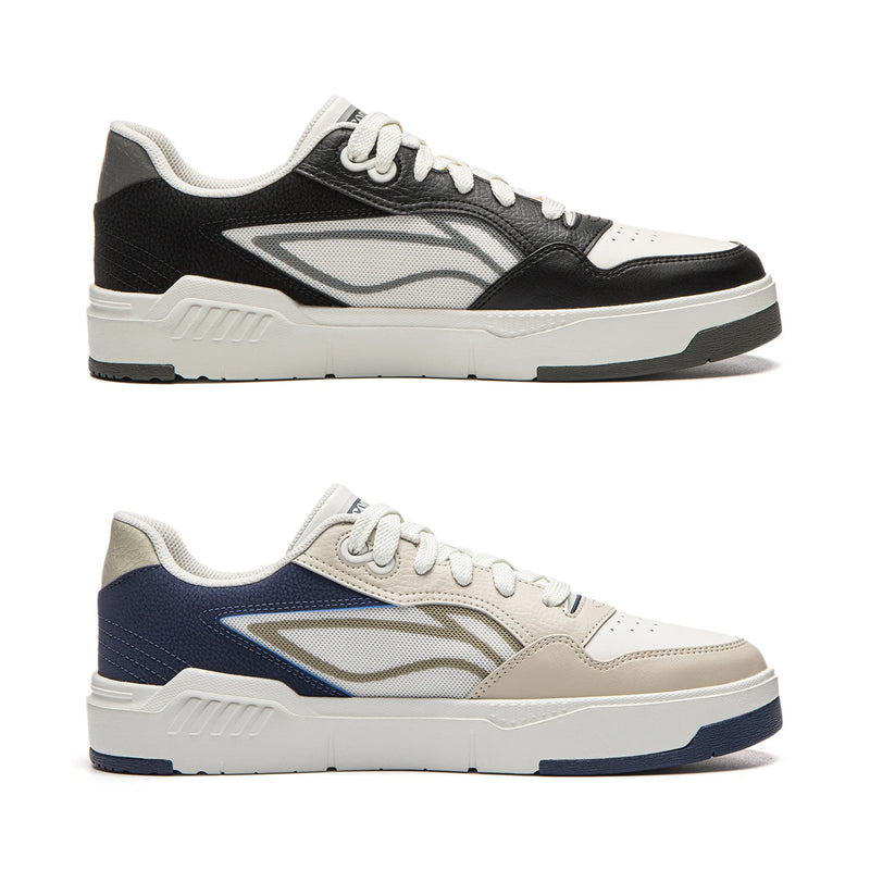 ស្បែកជើងបុរស Li-Ning COMMON 80S Lifestyle ស្បែកជើងកីឡាបែបបុរាណ ងាយស្រួលពាក់ ស្បែកជើងកីឡាបែប LiNing បែបបុរាណ AGCW037
