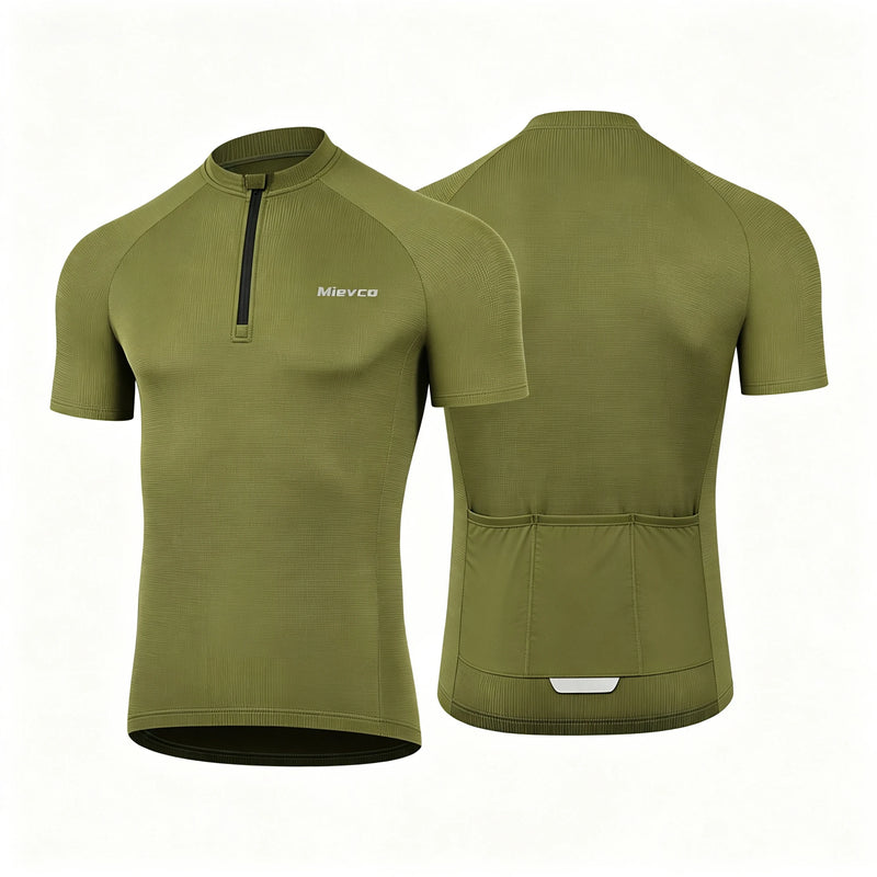 Men's Seamless Compression Cycling Jersey Short Sleeve, Breathable UV Protection Bicycle Top for MTB Road Bike BMX Off-Road Ridi
