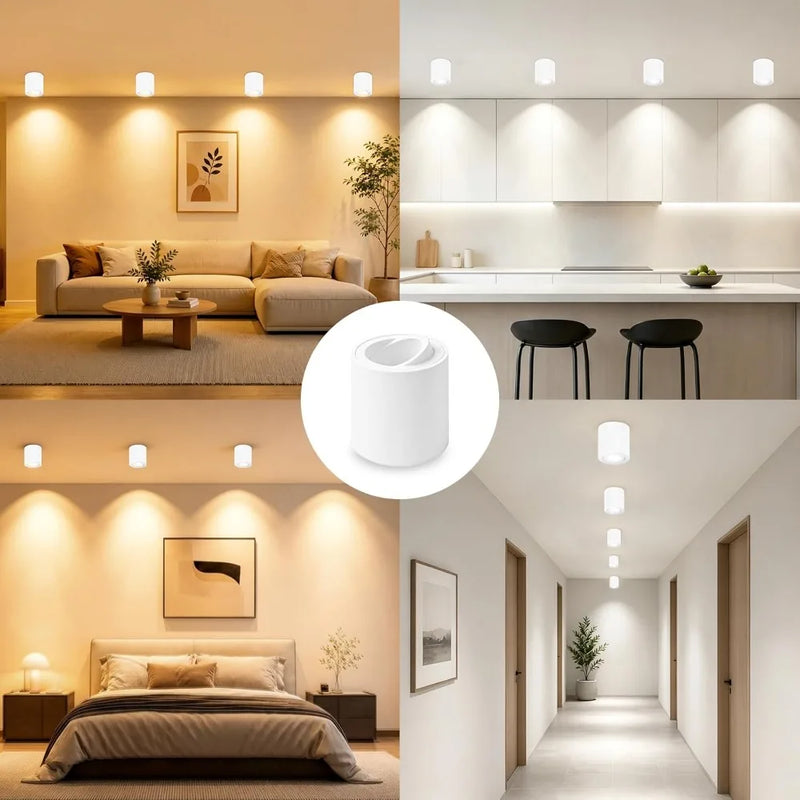 1/4PCS Aluminum Surface Mounted Ceiling Spotlight Adjustable Swivel Downlight for GU10/LED Modules Modern Ceiling Light Fixture
