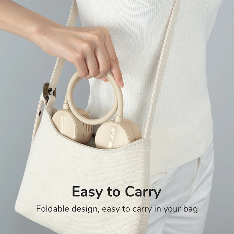 JISULIFE USB Portable Neck Fan 360°Adjustable Bladeless Neck Fan USB Rechargeable Flexible Hose Hands Free Fan Around Neck