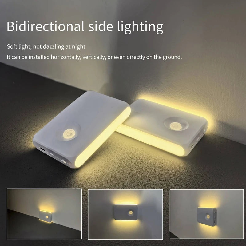 Motion Sensor Night Light Approved Magnetic Wall Lamp Rechargeable RGB Color Lights for Kitchen Bathroom Hallway Stairs