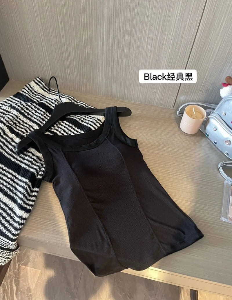 Chest Pad Modal Vest Women's Large Size Bottoming Shirt Slim Spring Summer One Piece Pajamas Top Casual Sleeping Wear Underwear
