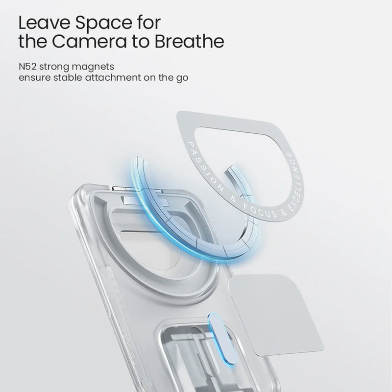 NILLKIN Magnetic Wallet Card Holder with 360 Rotating Stand Cards Sleeve for iPhone Samsung MagSafe Phone Bracket 2 Cards Slot