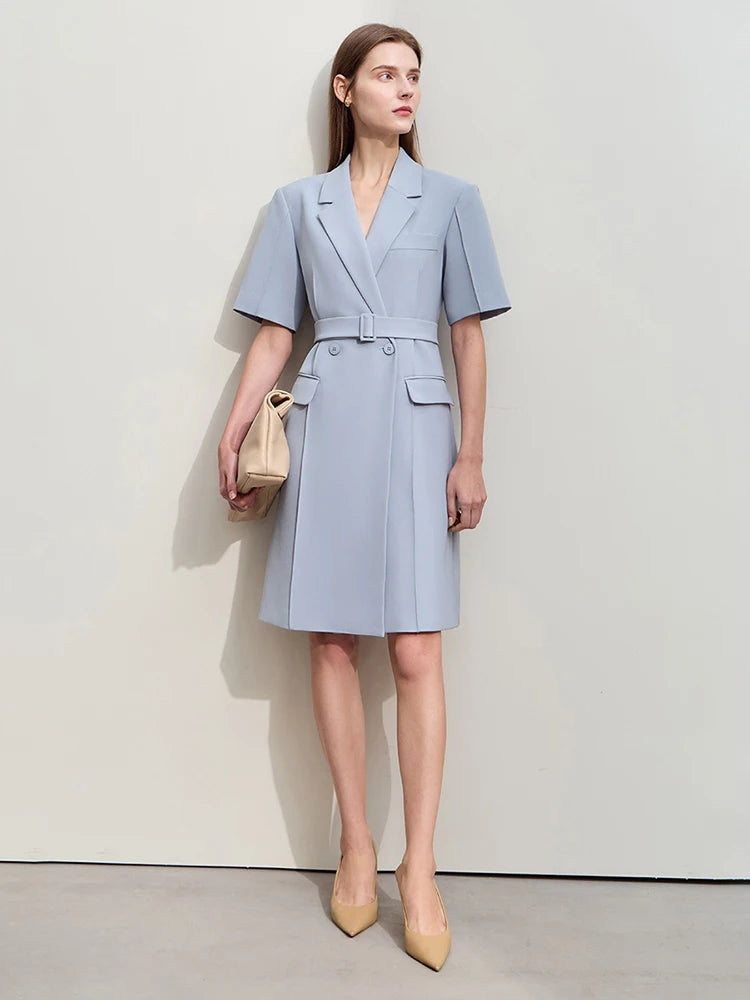 រ៉ូប Amii Minimalism Blazer សម្រាប់ស្ត្រីឆ្នាំ ២០២៤ រដូវស្លឹកឈើជ្រុះថ្មីកអាវបត់ចុះជាមួយខ្សែក្រវ៉ាត់ដៃខ្លីឈើចាក់ធ្មេញរ៉ូបបត់ ១២៤៤១១៩៨