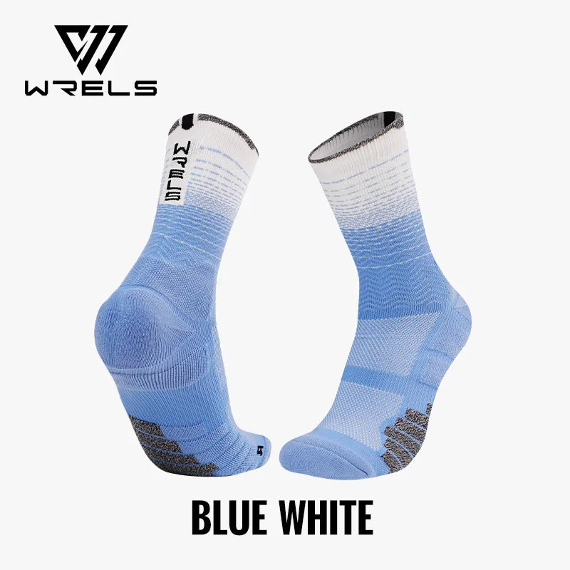 WRELS Socks Athletic Cushion Moisture Wicking Sports Socks Thicke Towel Bottom Sweat Absorbing Hiking Basketball Running Socks