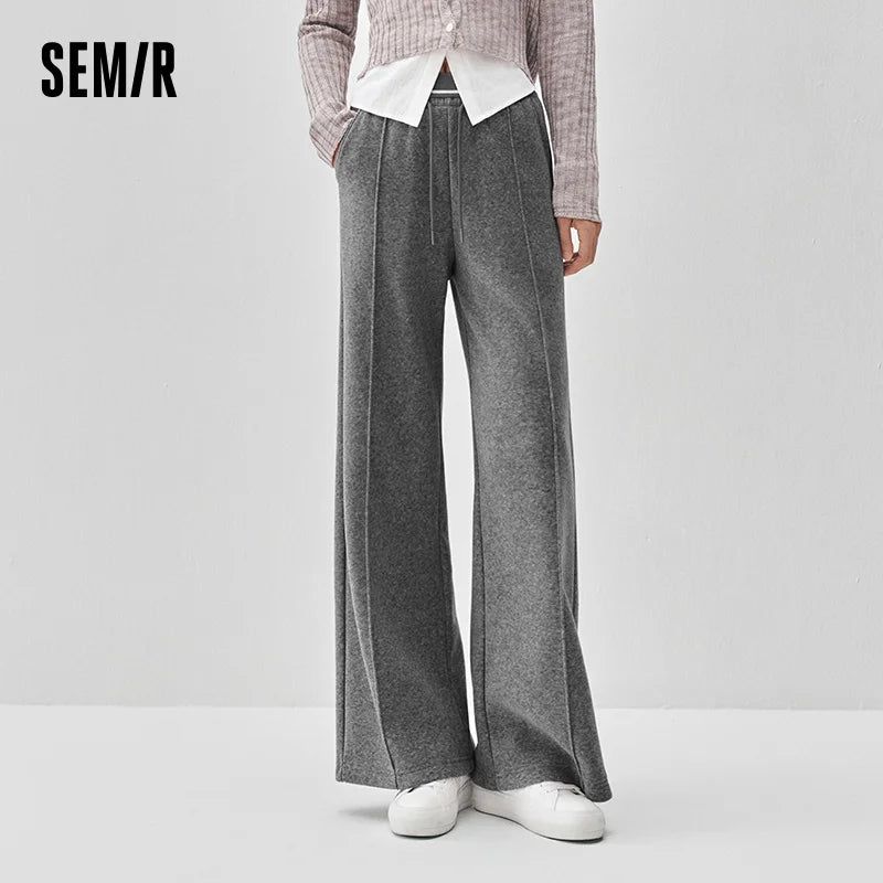 ខោ Semir សម្រាប់នារី ជើងធំ ចង្កេះយឺត មានក្រណាត់រុំ រលុង ធម្មតា រដូវរងា ខោវែងពេញ ស្ទីលប្រចាំថ្ងៃ 2026
