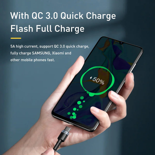 ខ្សែសាកទិន្នន័យ BASEUS PD100W សម្រាប់ iPhone 15 ក្បាលពីរ ប្រភេទ C ដល់ C 65W សាកលឿនសម្រាប់ Huawei Xiaomi Apple