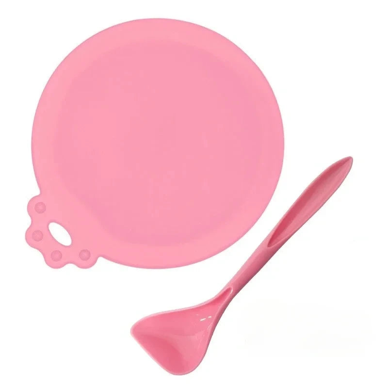 1set Reusable Silicone Pet Can Lid & Spoon Set, Universal Silicone Food Covers Fit Most Dog Cat Cans, Pet Supplies.