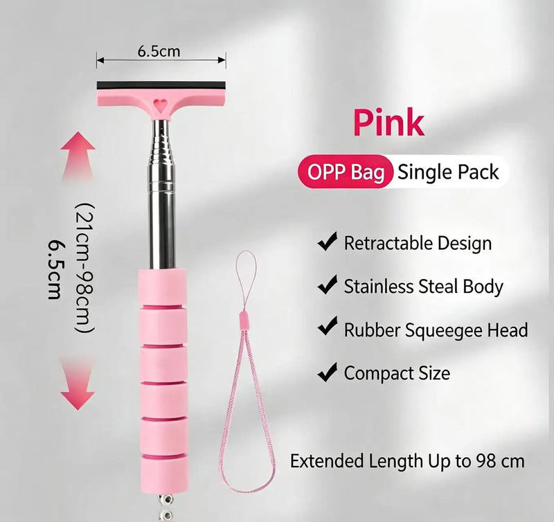 Car Rearview Mirror Wiper Cleaning Tool Auto Glass Mist Cleaner Scraper Car Accessories Handle Telescopic Window Cleaning Brush