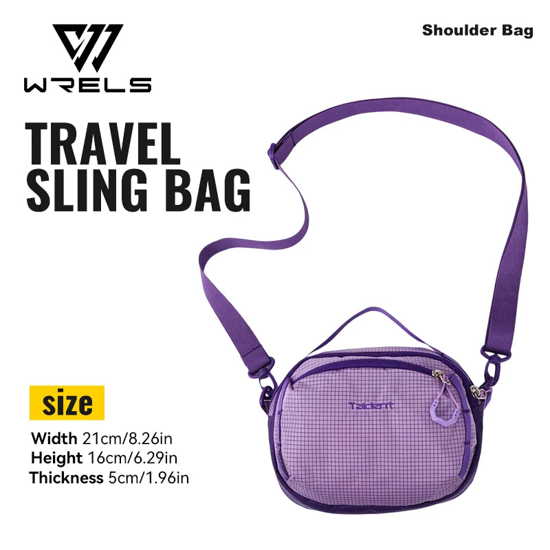 WRELS Single Bag Waterproof Crossbody Sling Bag Lightweight Adjustable Small Shoulder Purse Men Women Sports Travel Handbags
