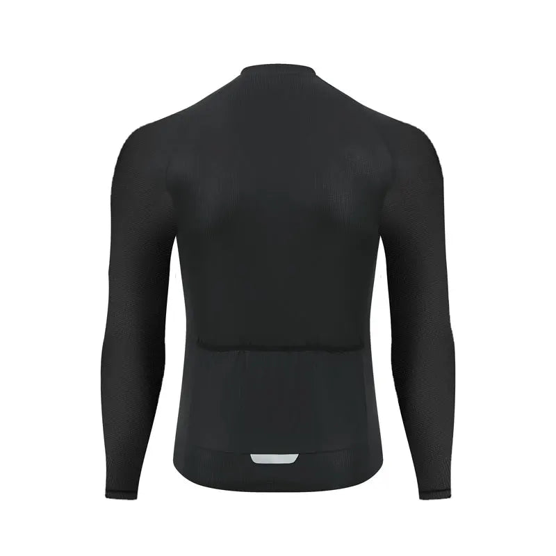 Men's Long Sleeve Reflective Cycling Jersey, Slim Fit Quick Dry Breathable With Rear Pockets for MTB Road Bike Riding Maillot