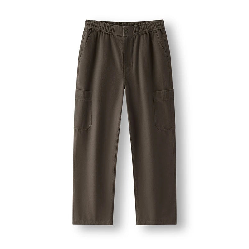 Semir Retro Pants Men 2026 Spring Loose Straight Leg Cargo Solid Color Casual Comfortable Daily Wear Long Trousers