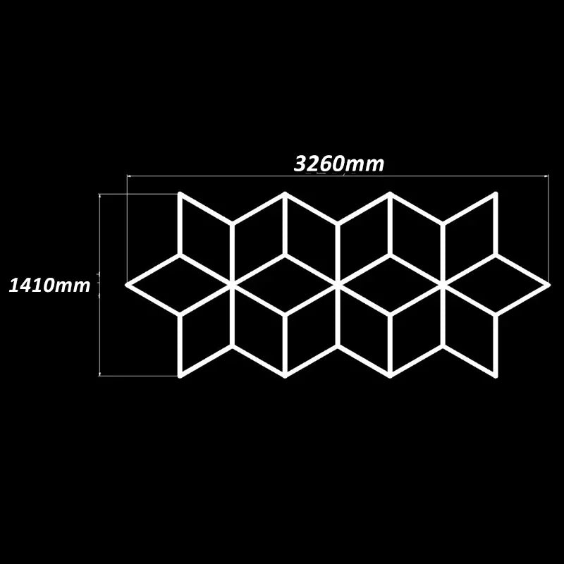 ភ្លើងបំភ្លឺយានដ្ឋាន LED ត្រីកោណ ភ្លើងឆកោន ភ្លើងពិដាន Honeycomb ភ្លឺខ្លាំងសម្រាប់ឃ្លាំង បន្ទប់ក្រោមដី ការថែទាំរថយន្ត បន្ទប់បោកគក់