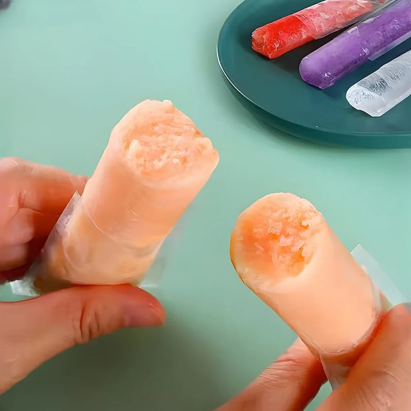 50pcs/pack Food Grade Disposable Self-Sealing Popsicle Bags Transparent DIY Ice Pop Molds Kitchen Summer Homemade Ice Cream